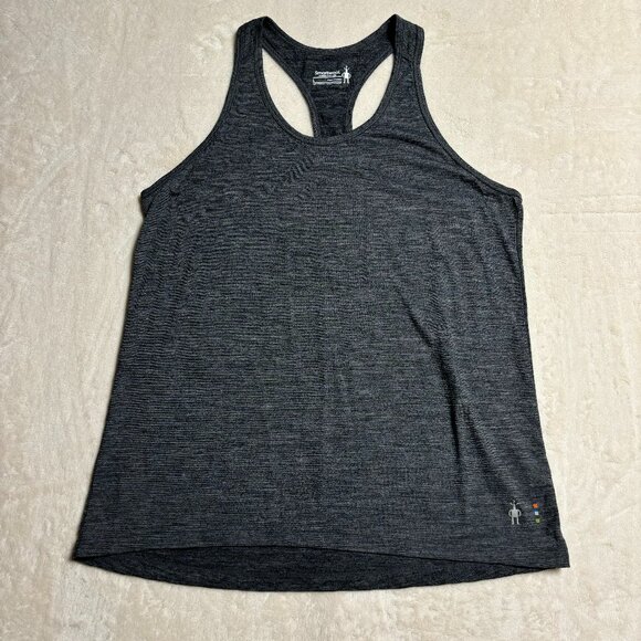 Smartwool Womens Merino Sport 150 Racerback Tank Top Large Heathered Grey - Picture 1 of 9